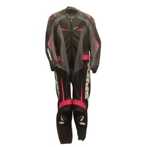 SPIDI Black Pink Leather Motorcycle Race Track Suit Size 44